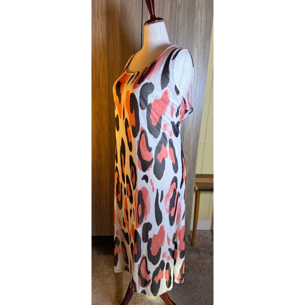 383. Attitudes by Renee Size 4X Animal Print Maxi Dress Casual Chic Minimalist - Picture 3 of 6